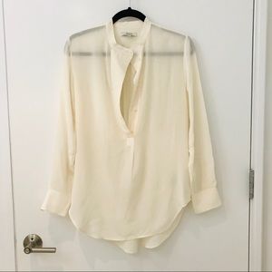 NWOT Madewell Silk Long Sleeve Blouse, Sz XS